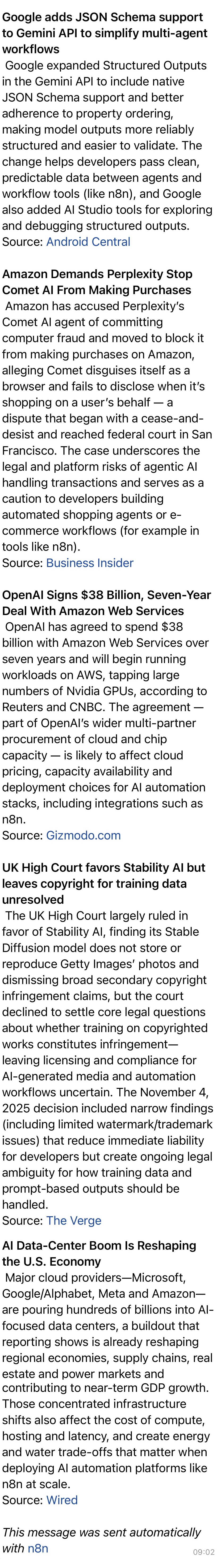 AI and n8n newsletter in Telegram